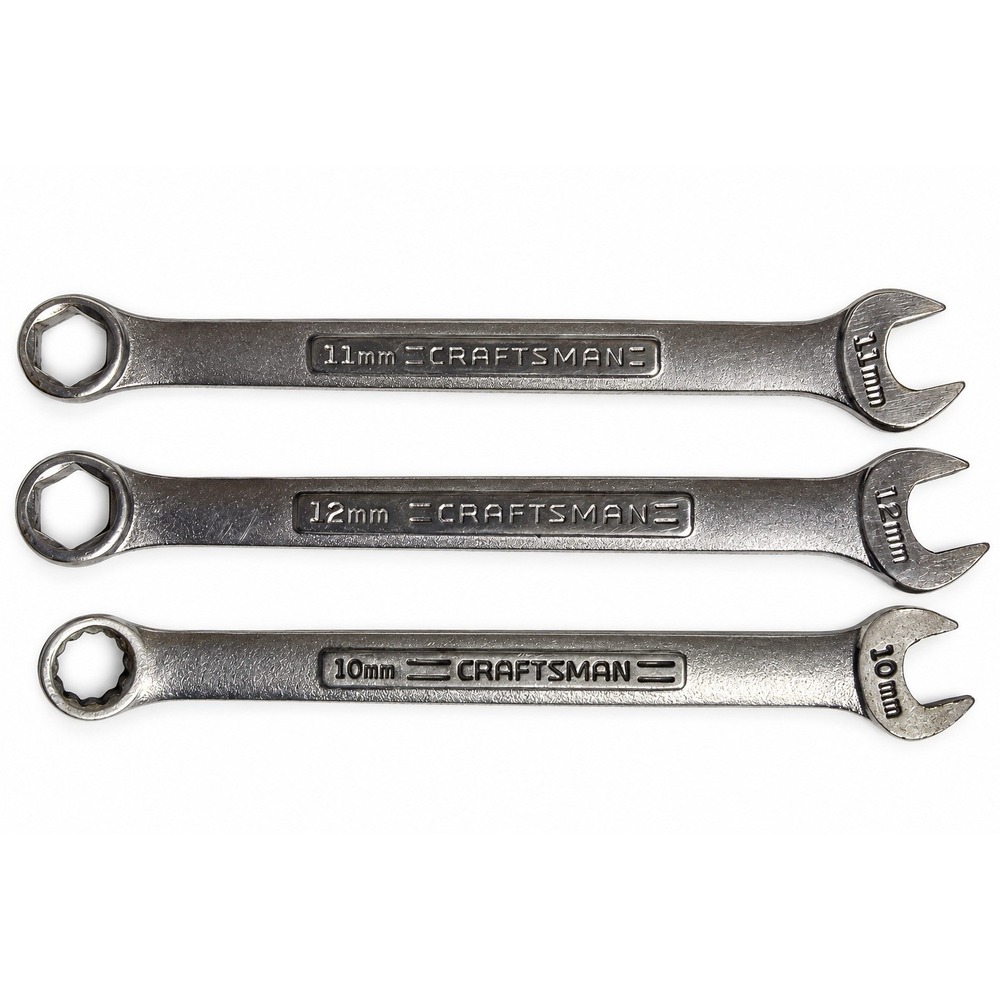 Craftsman 10mm 11mm 12mm Metric Combination Wrench Set USA Forged 3 Piece